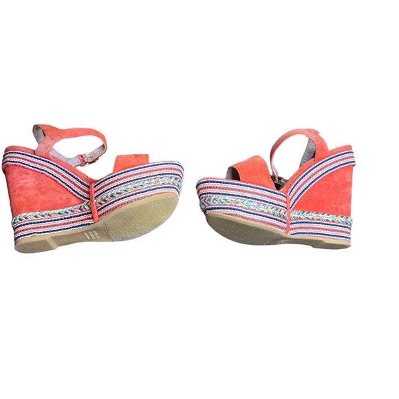 Bright & vibrant multicolored Stuart Weitzman Wedge Sandal Sz. 7 - Picture 2 of 6